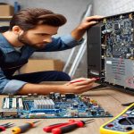 Customer receiving TV repair at home in Bangalore