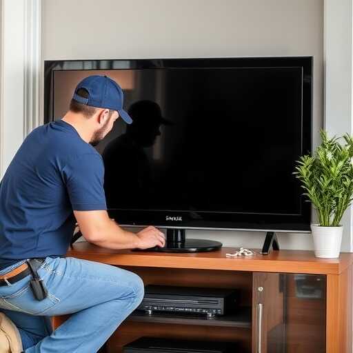 Expert technician repairing TV on-site for customer convenience